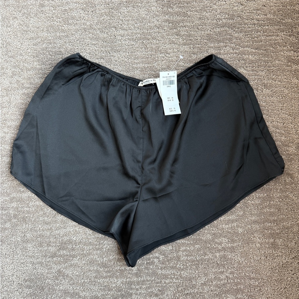 A&F Black Satin Shorts
